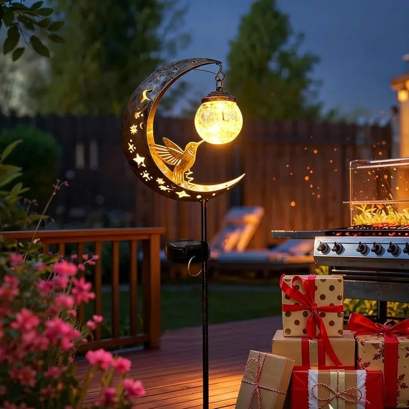 Hummingbird Moon Solar Stake Light