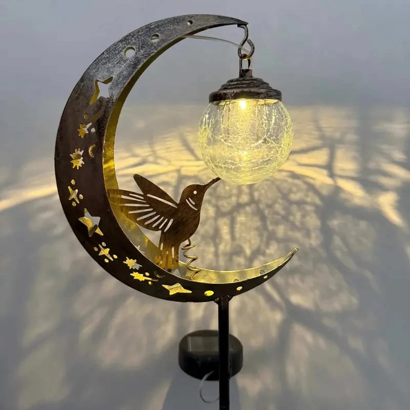 Hummingbird Moon Solar Stake Light