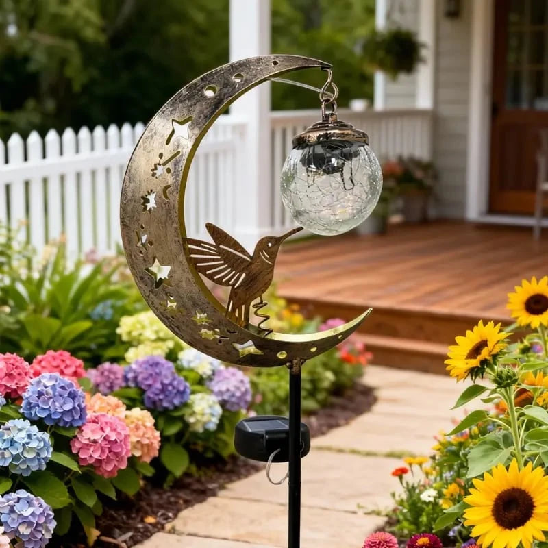 Hummingbird Moon Solar Stake Light