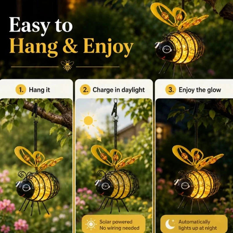Hanging Solar Bee Lanterns