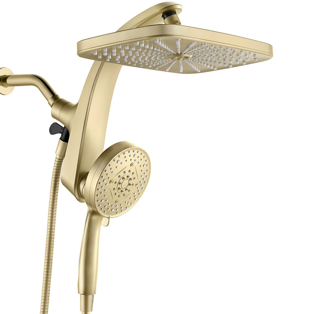 BOZYBO Rain Shower Head with Handheld: High Pressure Shower Heads with Handheld Spray Combo, 12" Rainfall Shower Head and 9 Sprays Hand Showerheads with Magnetic Docking and Power Jets, Black