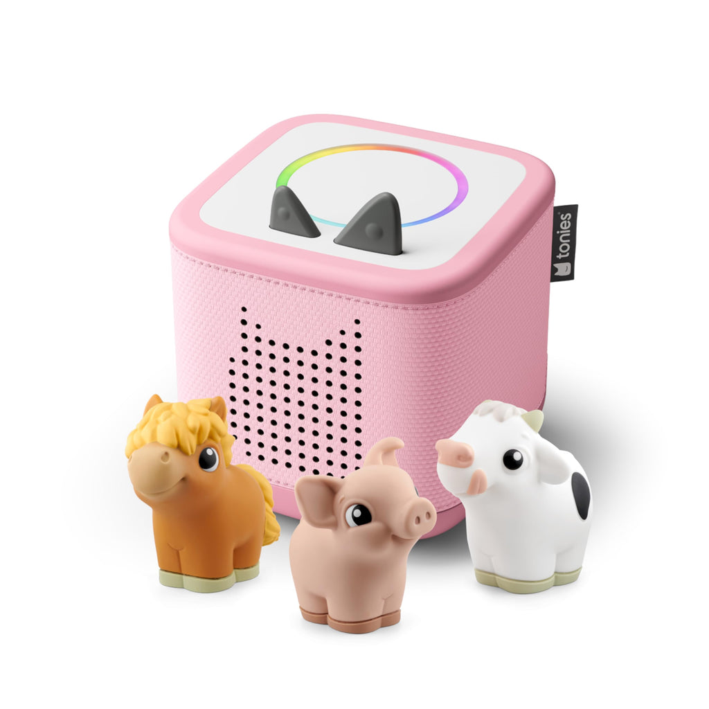 Toniebox 2 My First Farm Bundle for Kids 1+ with Soft and Squeezable Cow, Horse, and Pig - Sky Blue