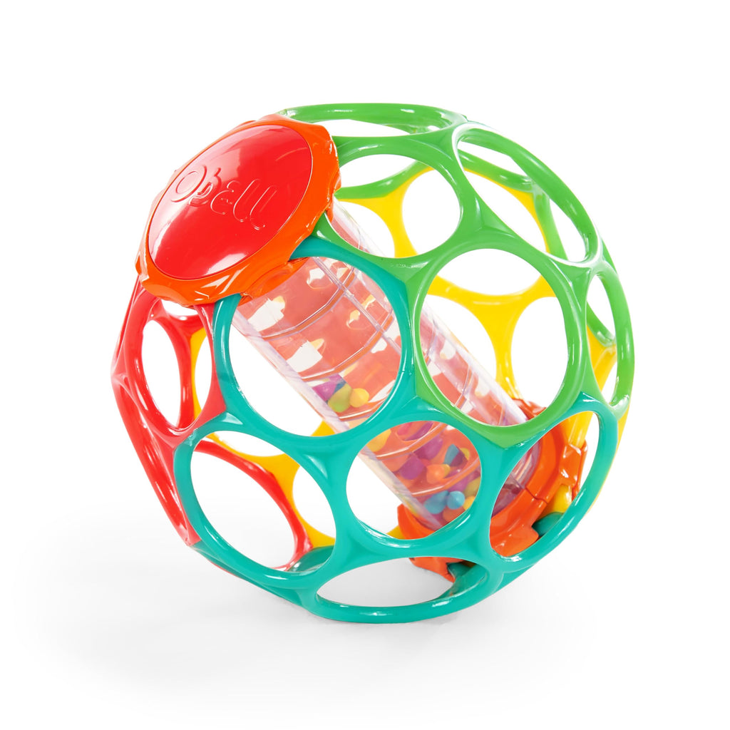 Bright Starts Oball Easy Grasp Classic Ball BPA-Free Infant Toy in Red, Yellow, Green, Blue, Age Newborn and up, 4 Inches