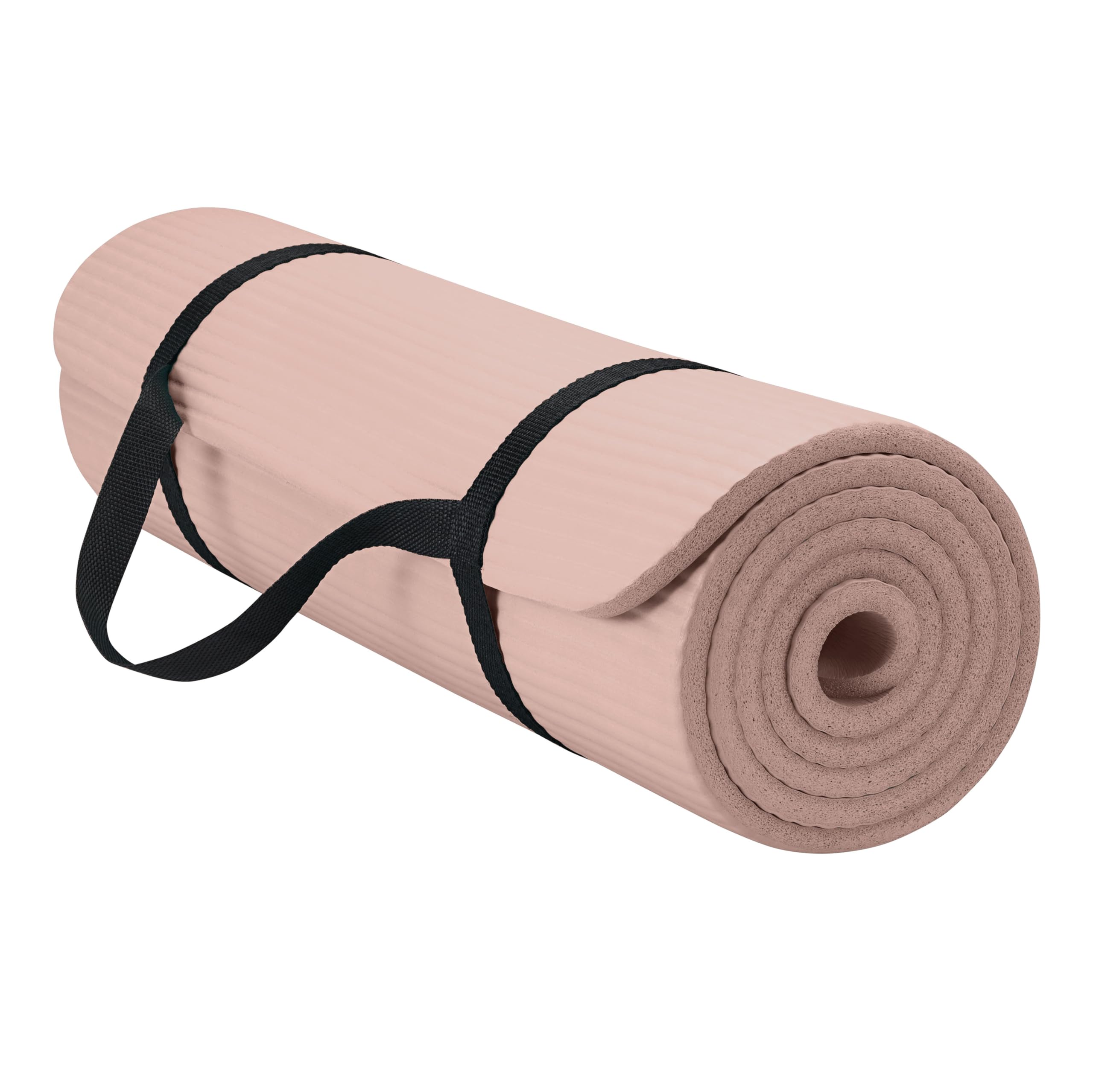 Gaiam Yoga Mat, Pilates & Exercise Mat, Thick Mat 2/5" (10mm) Workout Mat with Easy-Cinch Carrying Strap for Home & Gym Workouts