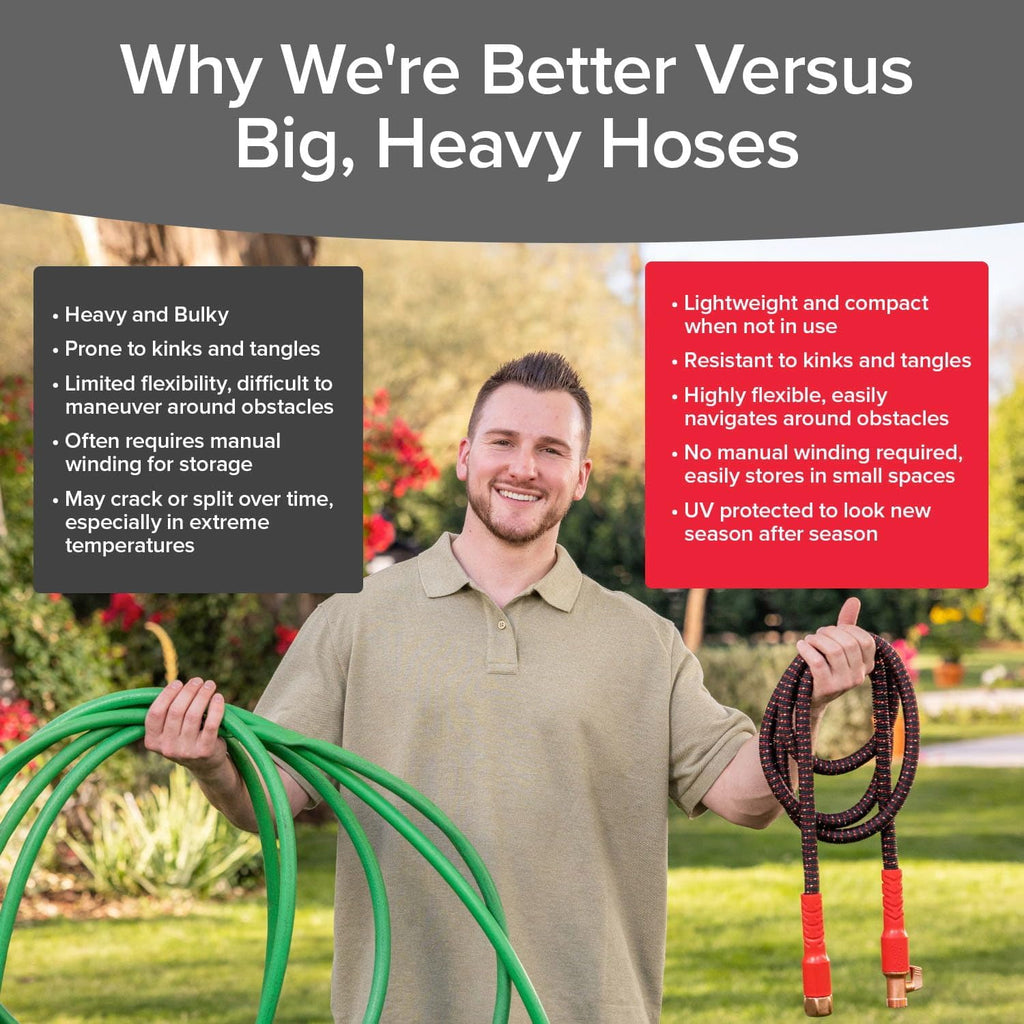 Pocket Hose Ballistic 50 FT Expandable Garden Hose w/Pocket Pivot Swivel Connector, Anti-Burst Sleeve Reinforced with Bulletproof Fiber, Lightweight, No-Kink, Compact, UV-Protected, AS SEEN ON TV