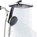 BOZYBO Rain Shower Head with Handheld: High Pressure Shower Heads with Handheld Spray Combo, 12" Rainfall Shower Head and 9 Sprays Hand Showerheads with Magnetic Docking and Power Jets, Black