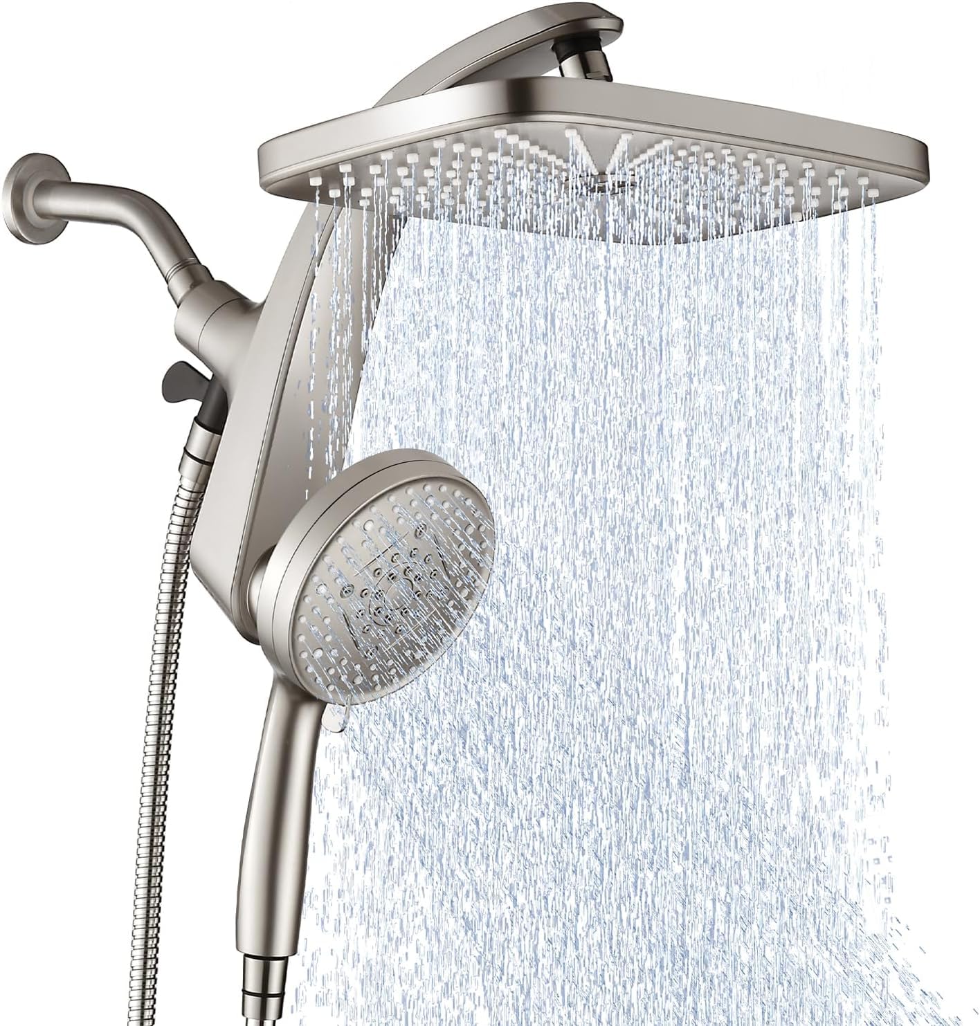 BOZYBO Rain Shower Head with Handheld: High Pressure Shower Heads with Handheld Spray Combo, 12" Rainfall Shower Head and 9 Sprays Hand Showerheads with Magnetic Docking and Power Jets, Black