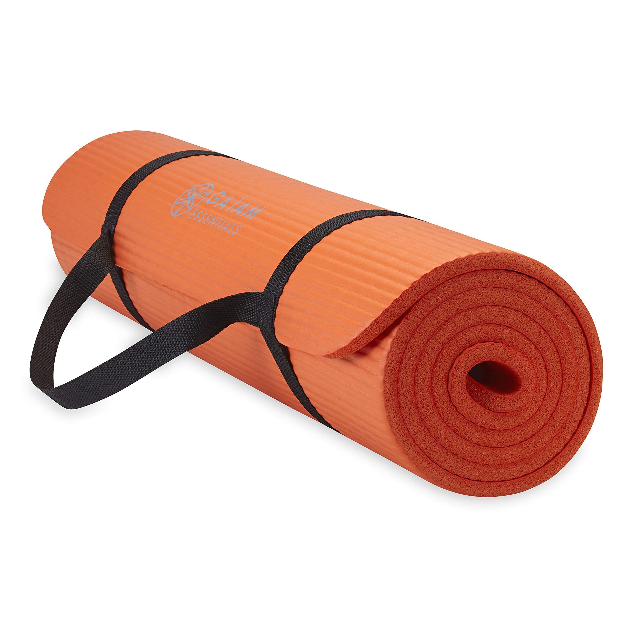 Gaiam Yoga Mat, Pilates & Exercise Mat, Thick Mat 2/5" (10mm) Workout Mat with Easy-Cinch Carrying Strap for Home & Gym Workouts