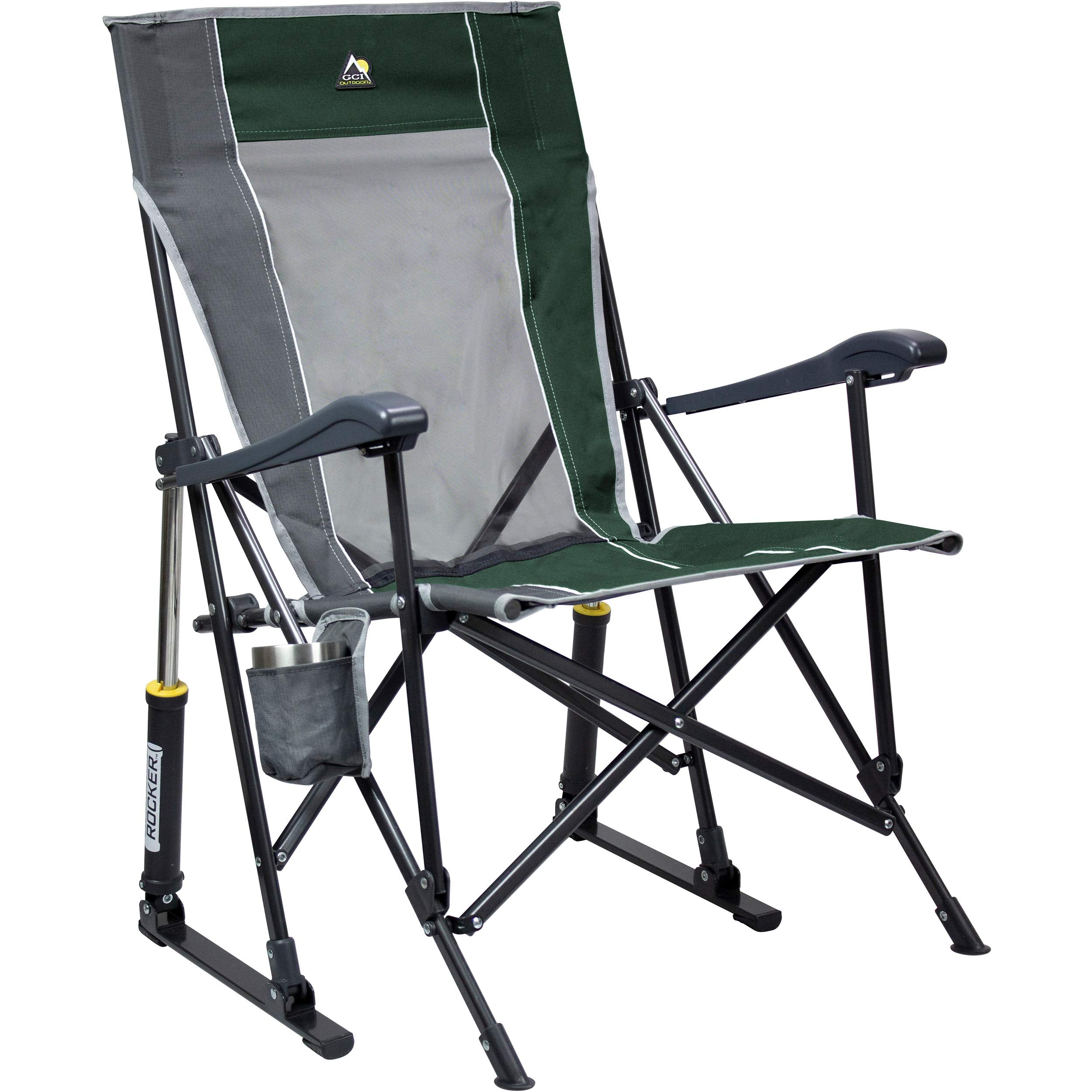 GCI Outdoor Comfort Pro Rocker Collapsible Rocking Chair & Outdoor Camping Chair, Indigo Blue
