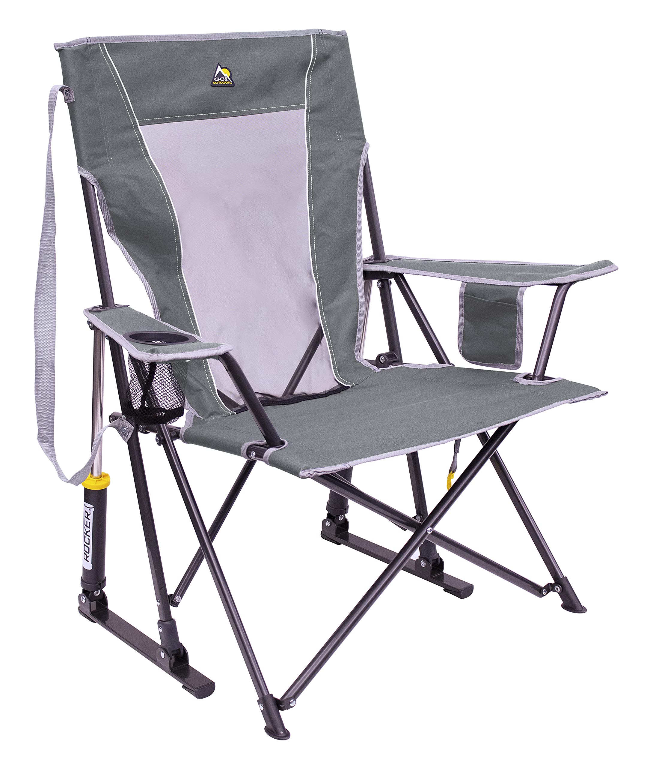 GCI Outdoor Comfort Pro Rocker Collapsible Rocking Chair & Outdoor Camping Chair, Indigo Blue