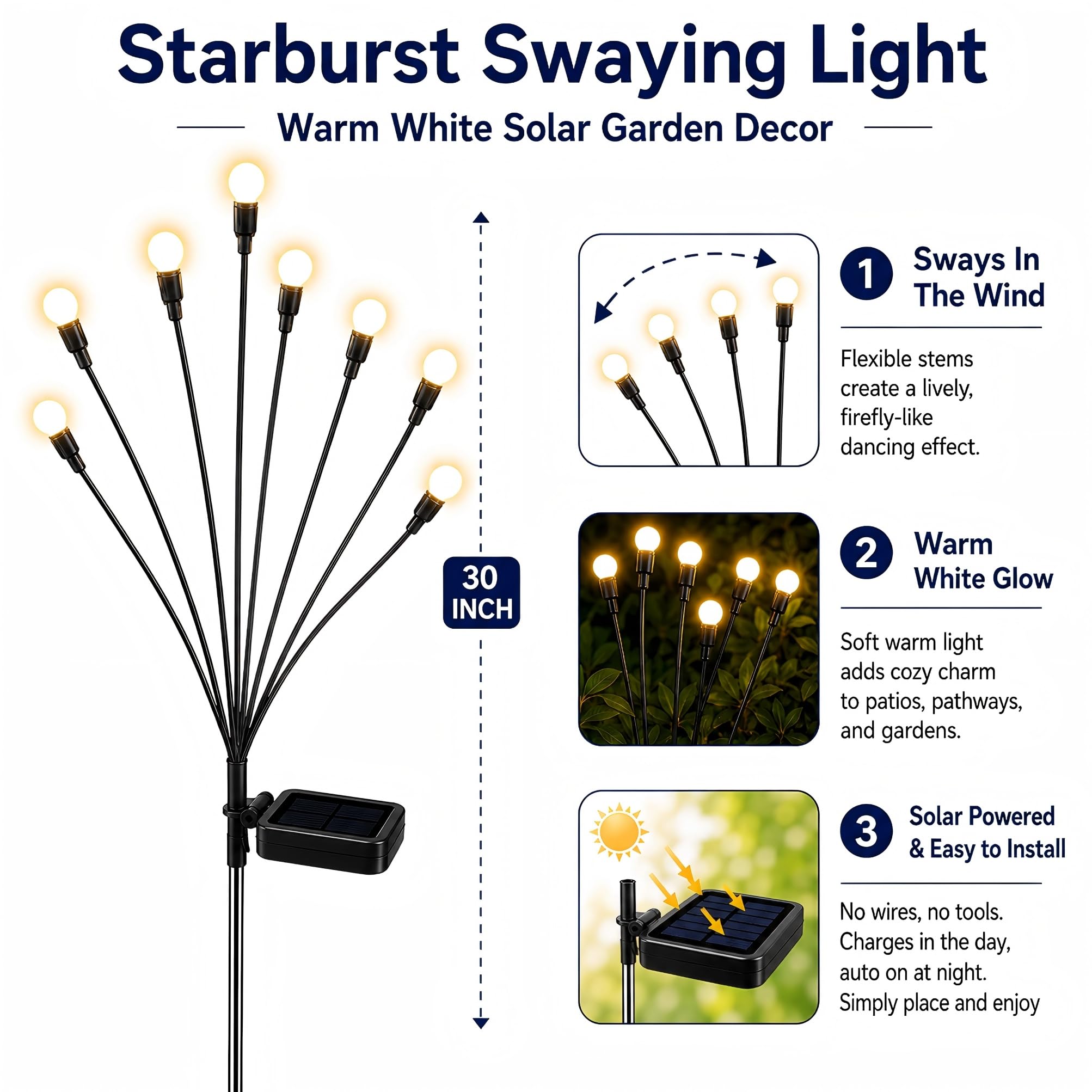 Outdoor Solar Firefly Garden Lights