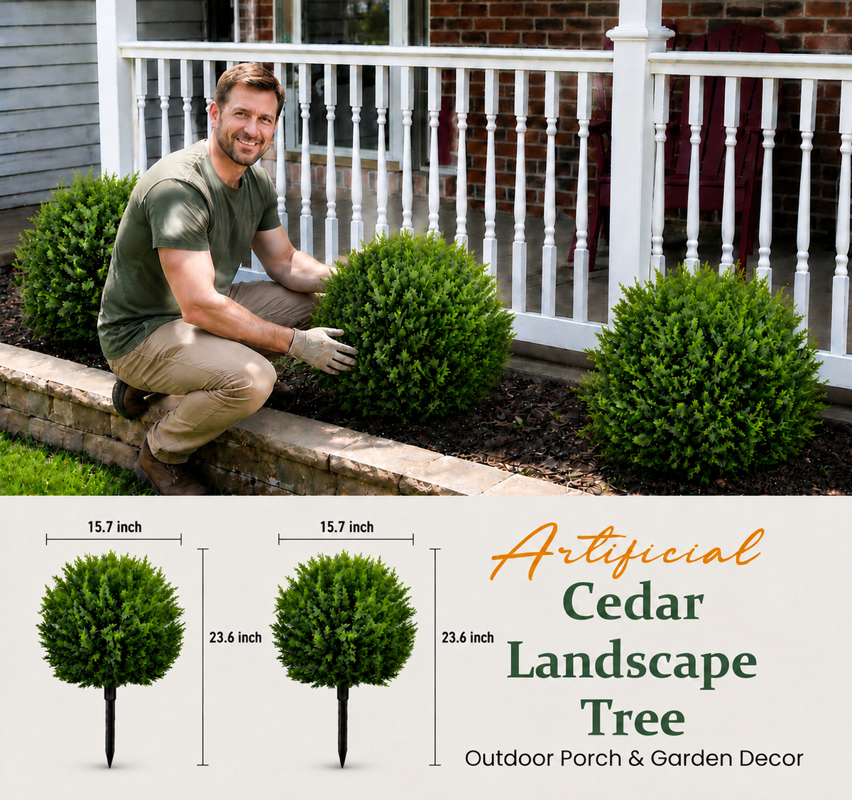 Large Size Artificial Cedar Landscape Tree - Porch & Garden Decor